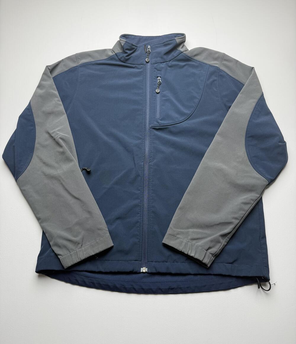 Black Diamond Jacket Mens Medium Blue Gray Softshell Full Zip Hiking Outdoor